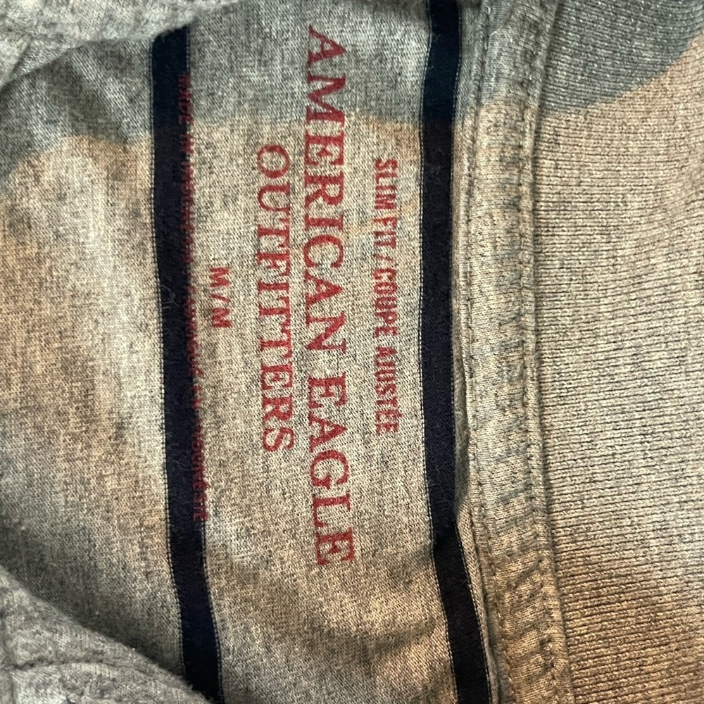American Eagle Gray Striped Polo Shirt and maroon long SleeveButton Down Shirt M - Picture 11 of 11